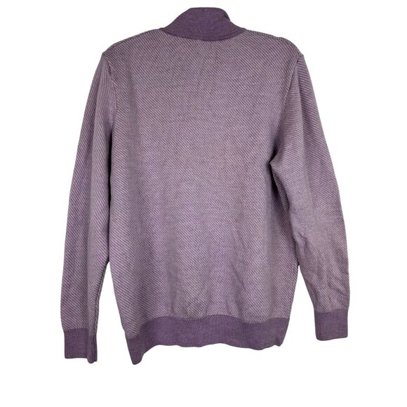 Vineyard Vines Women's Sweater 1/4 Zip 100% Extra Fine Merino Woll Large Purple - Picture 2 of 13